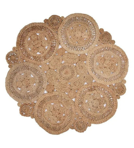 Detec™ Curve Floral Pattern Jute Hand Tufted Rug