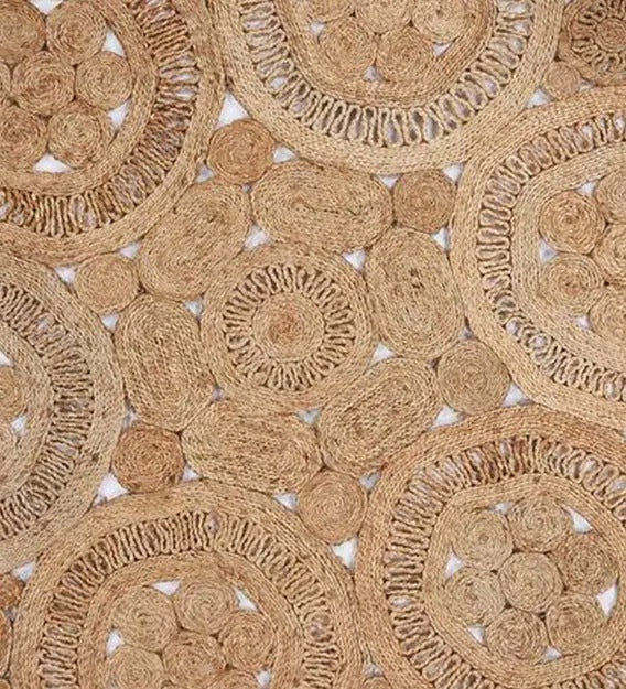 Detec™ Curve Floral Pattern Jute Hand Tufted Rug