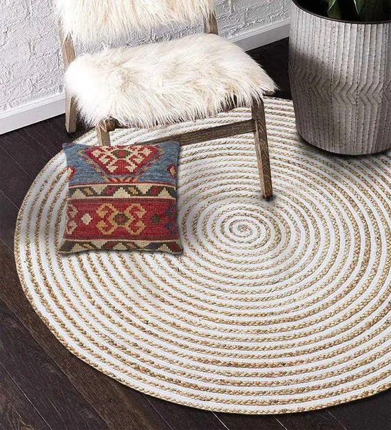 Detec™ Stripes Pattern Jute Hand Woven Rug