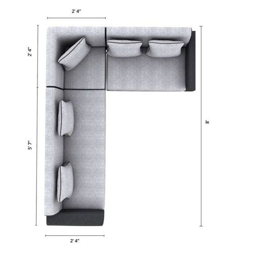Detec™Comoros Plus Fabric 6 Seater Finish Color Black Grey Sofa Set