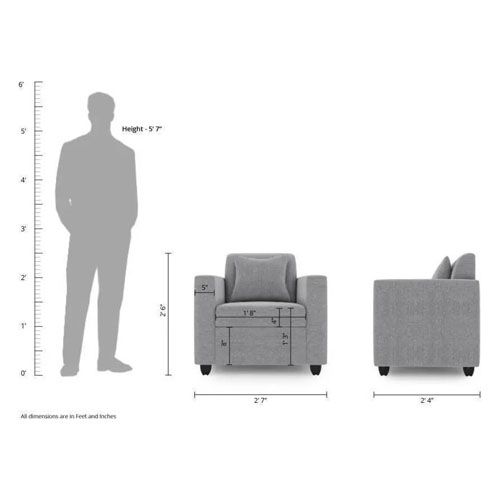 Detec™Mali Fabric Light Grey Sofa Set