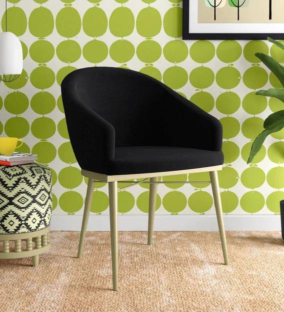 Arm Chair in Black Upholstery