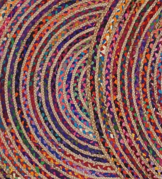 Circular Abstract Pattern Jute Rug 