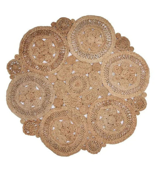 Detec™ Curve Floral Pattern Jute Hand Tufted Rug