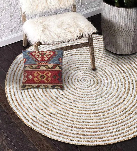 Detec™ Stripes Pattern Jute Hand Woven Rug
