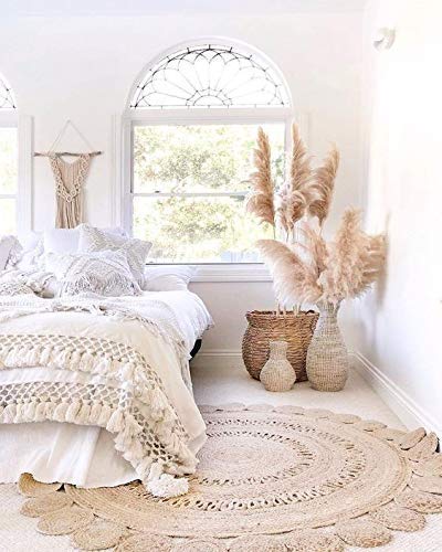 Detec™ Handwoven Braided Round Jute Rug - Beige Color