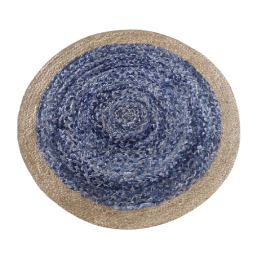 Detec™ Floral Pattern Jute and Denim Rug